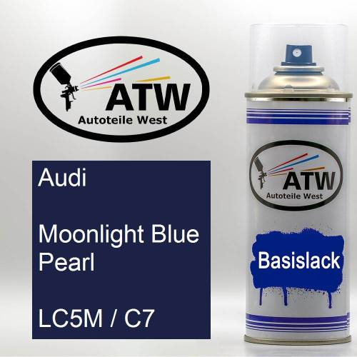 Audi, Moonlight Blue Pearl, LC5M / C7: 400ml Sprühdose, von ATW Autoteile West.